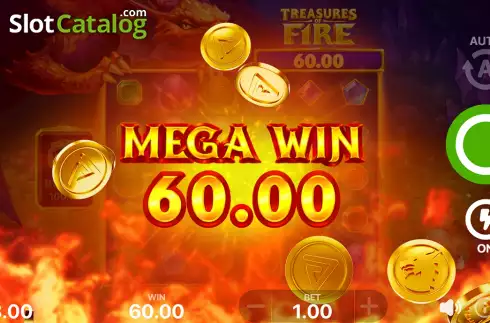 Win Screen 3. Treasures of Fire: Scatter Pays slot