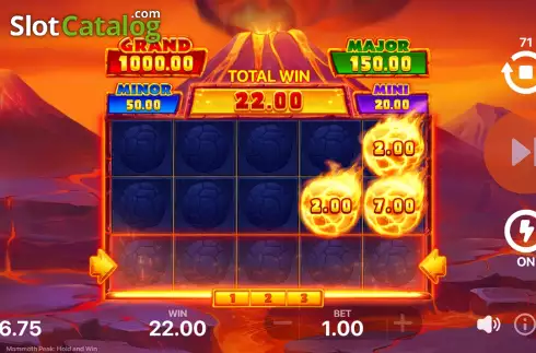 Bonus Game Win Screen 3. Mammoth Peak: Hold and Win slot