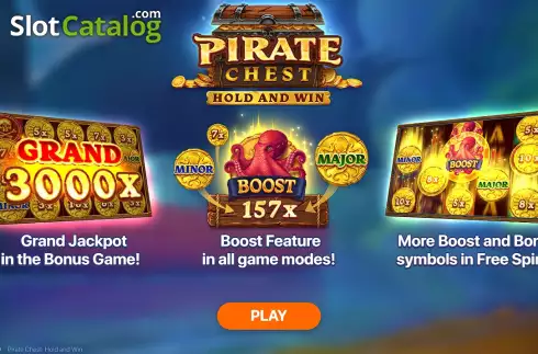 Start Screen. Pirate Chest: Hold and Win slot