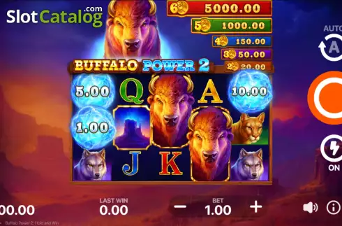 Game Screen. Buffalo Power 2: Hold and Win slot