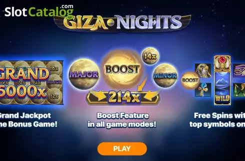 Start Screen. Giza Nights: Hold and Win slot