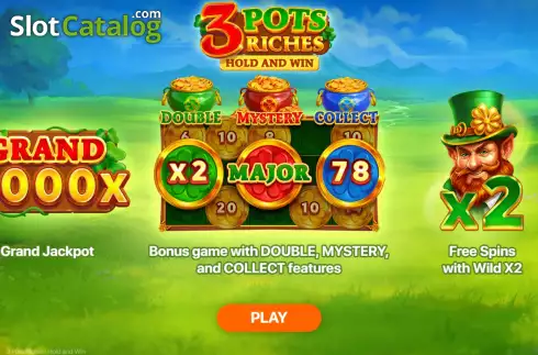 Schermo2. 3 Pots Riches: Hold and Win slot