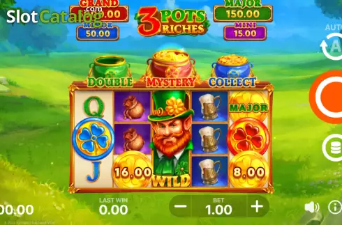 Game Screen. 3 Pots Riches: Hold and Win slot