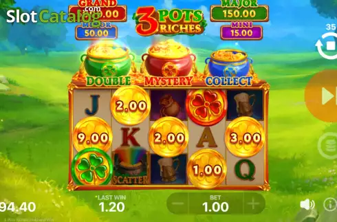 Bonus Game Win Screen 2. 3 Pots Riches: Hold and Win slot