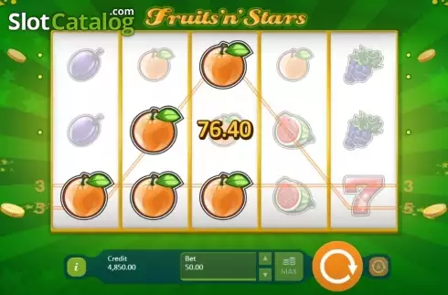 Écran 2. Fruits and Stars (Playson) Machine à sous
