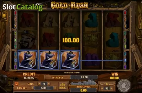 Skärmdump3. Gold Rush (Playson) slot
