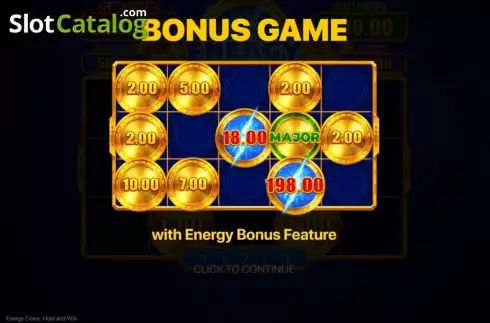 Bonus Game Win Screen. Energy Coins: Hold and Win slot