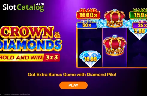 Start Screen. Crown and Diamonds: Hold and Win slot