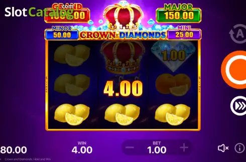 Win Screen 2. Crown and Diamonds: Hold and Win slot