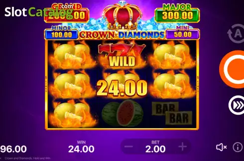 Win Screen 4. Crown and Diamonds: Hold and Win slot
