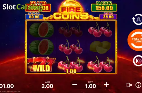 Win screen 2. Fire Coins: Hold and Win slot