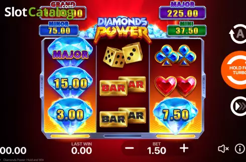Reels screen. Diamonds Power: Hold and Win slot