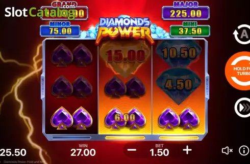 Schermo4. Diamonds Power: Hold and Win slot