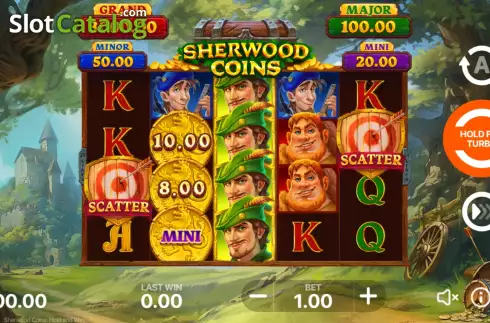 Game screen. Sherwood Coins: Hold and Win slot