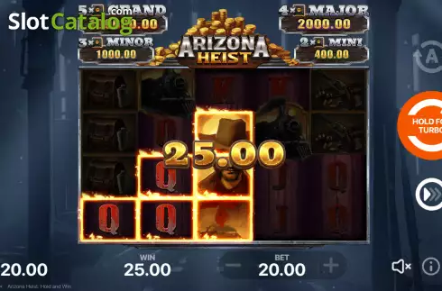 Win screen. Arizona Heist slot
