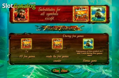 Paytable 2. Pirates Treasures Deluxe slot