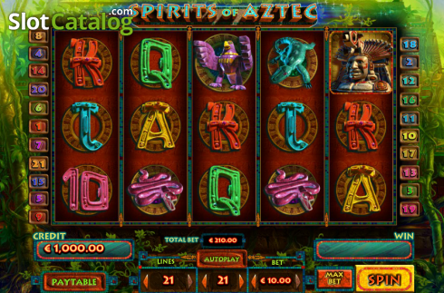 Game Workflow screen. Spirit of Aztecs slot