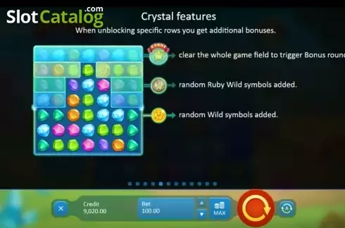 Paytable 5. Crystal Land slot