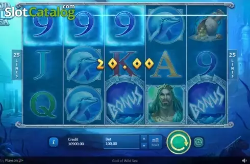 Win Screen. God of Wild Sea slot