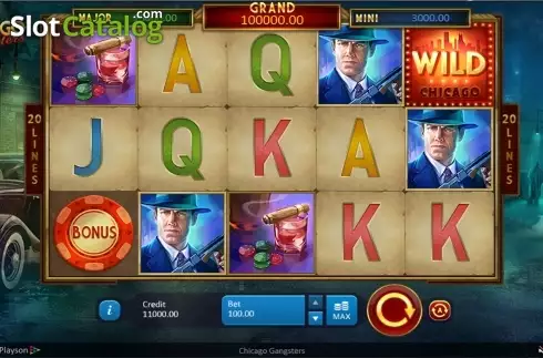 Reels screen. Chicago Gangsters slot