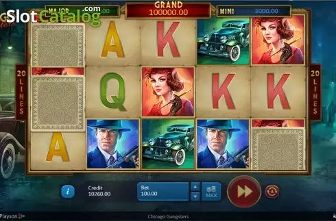 Mystery symbol screen. Chicago Gangsters slot