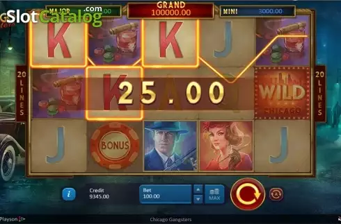 Win screen. Chicago Gangsters slot