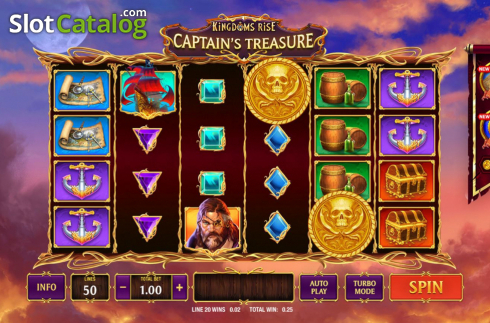 Écran4. Kingdoms Rise: Captain's Treasure Machine à sous