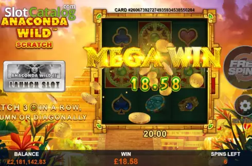 Mega Win. Anaconda Wild Scratch slot