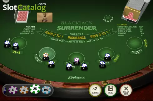 Game Screen 2. Blackjack Surrender (Playtech Origins) slot