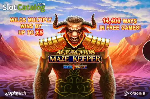 Start Screen. Age Of The Gods Maze Keeper slot