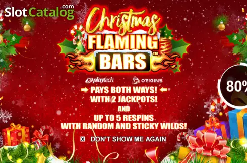 Features screen. Flaming Bars Christmas slot