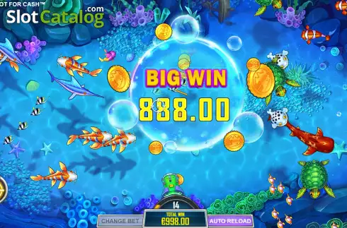 Big Win Screen. Fish! Shoot For Cash slot