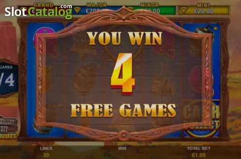 Free Spins Win Screen. Cash Collect Silver Bullet Bandit slot