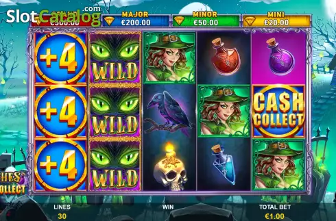 Free Spins Win Screen. Witches Cash Collect slot