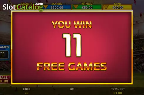 Free Spins Win Screen. Football Cash Collect slot