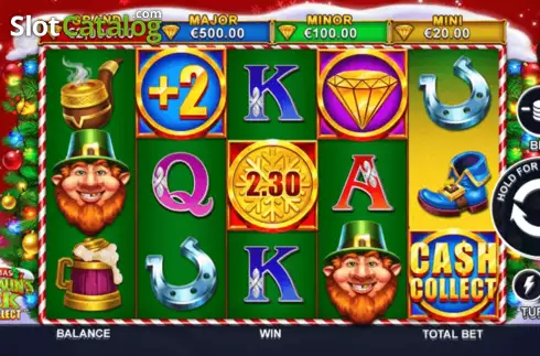 Game screen. Leprechauns Luck Cash Collect Christmas slot
