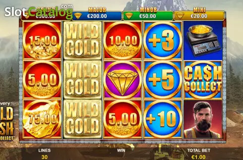 Game Screen. Gold Rush Cash Collect slot