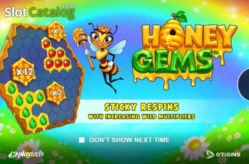 Start Screen. Honey Gems slot