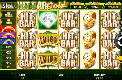 Game Screen. Hit Bar Gold slot