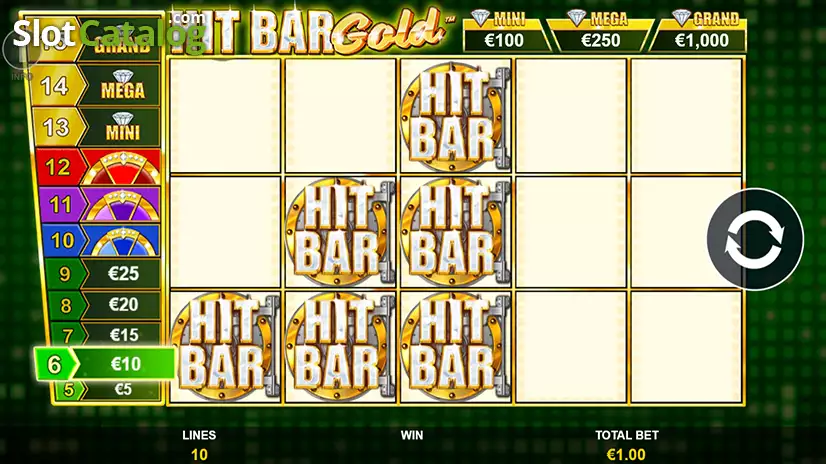 Hit Bar Gold Hold and Win Bonus