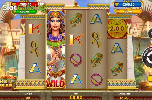 Win Screen 2. Mega Cash Collect: Queen of the Pyramid slot