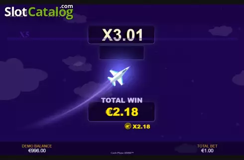 Win screen. Cash Plane X5000 slot