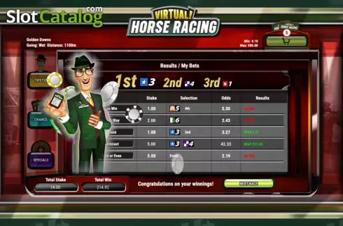 Écran3. Virtual! Horse Racing Machine à sous