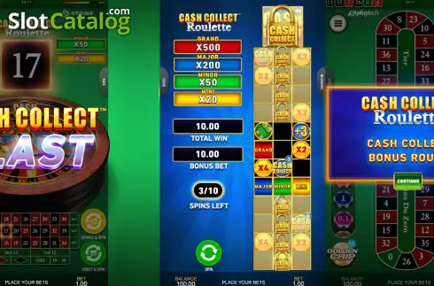 Game screen. Cash Collect Roulette slot