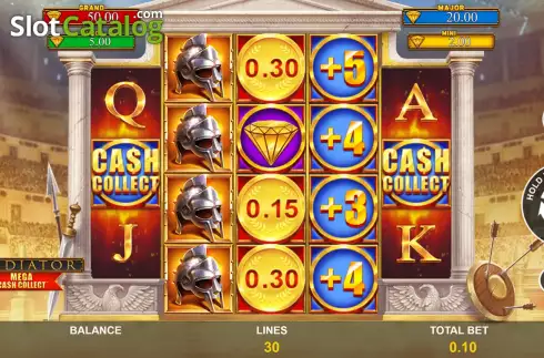 Game screen. Gladiator: Mega Cash Collect slot