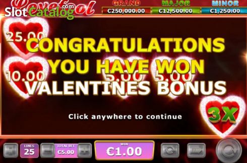 Bonus Game 1. Lovefool slot