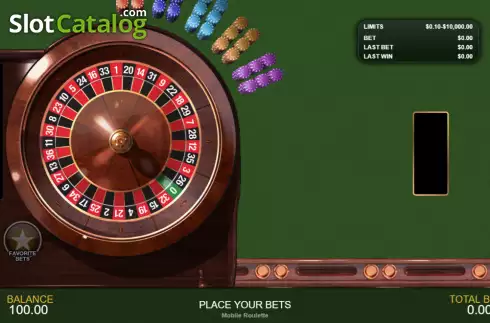 Game screen 2. Mobile Roulette slot