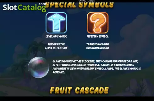 Game Features screen 2. Fruity Showers slot