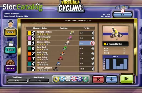 画面2. Virtual! Cycling (Playtech Vikings) カジノスロット