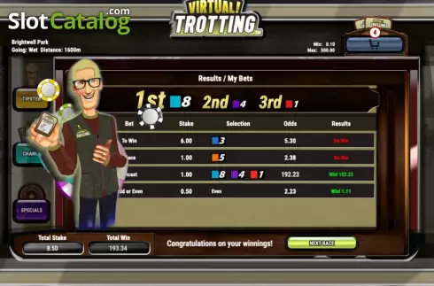 画面3. Virtual! Trotting (Playtech Vikings) カジノスロット